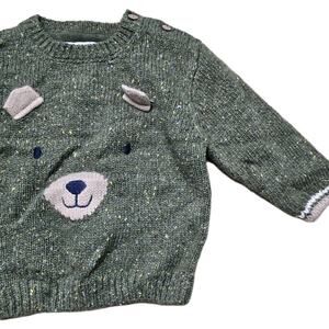 Mayoral green wool blend Forest Green Bear Knit sweater size 6 Months